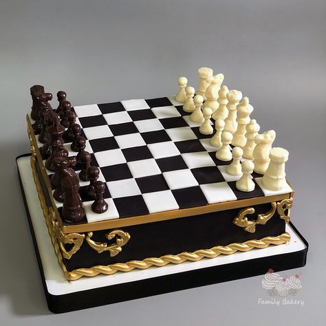 Cake Sizes And Servings, Chess Cake, Shark Birthday Cakes, Chocolate Sculptures, Unique Birthday Cakes, 21st Birthday Cakes, Beautiful Cake Designs, Happy Birthday Art, Cartoon Cake