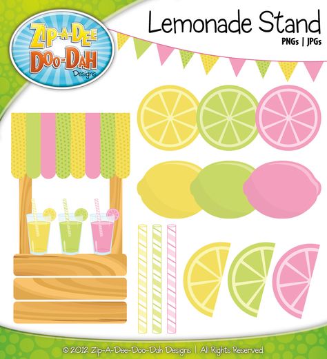 Lemonade Stand Clipart  - Includes 20 Graphics. $3.50, via Etsy. Summer Lemonade, Lemonade Party, Party Logo, Doodle Frame, Pink Lemon, Lemon Wedge, Lemonade Stand, Pink Lemonade, Recipe Cards