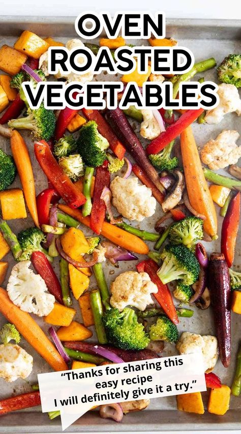 These oven roasted vegetables are tender and packed with flavor from olive oil, balsamic vinegar and seasonings. Use this method and adapt it to any veggies you have on hand! Roasted Mixed Vegetables Oven, Grilled Vegetables Oven, Roasted Mixed Vegetables, Roasted Side Dishes, Roasted Veggies Recipe, Roasted Winter Vegetables, Oven Vegetables, Roasted Vegetables Oven, Meatball Recipes Easy