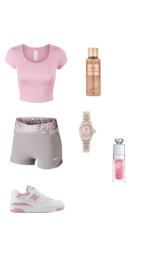 Chavvy Outfits, Nike Pros, Nike, Pink, White