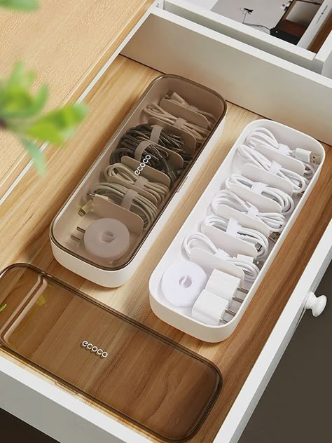 #organizer #diystorage #storage #storageideas Power Cord Storage, Drukarka 3d, House Organisation, Seni Dan Kraf, Cord Storage, Cable Storage, Cord Organization, Home Organization Hacks, Cable Organizer