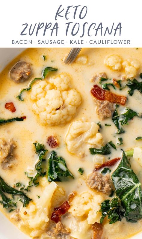 This keto zuppa toscana is rich and creamy, loaded with flavor, and only 7g net carbs per serving. Filling and delicious, this low carb soup is excellent for meal prep and so satisfying during the colder months. The keto version of our very popular Healthy Zuppa Toscana (Whole30)! Healthy Zuppa Toscana, Keto Zuppa Toscana, Keto Zuppa, Zuppa Toscana Soup, Toscana Soup, Egg Diet Plan, Baking Powder Uses, Zuppa Toscana, Boiled Egg Diet Plan