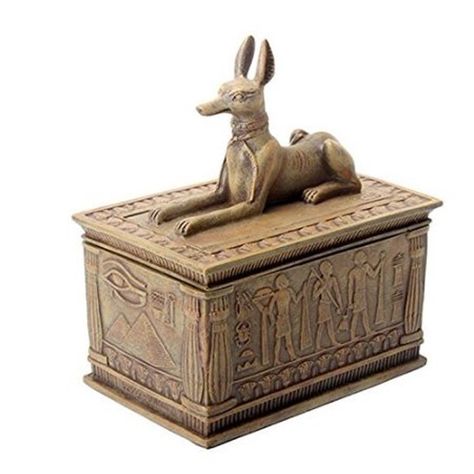 Anubis Jewelry, Anubis God, Egyptian Home Decor, Egyptian Anubis, Ancient Egyptian Deities, Egyptian Motifs, Egypt Jewelry, Resin Box, Sandstone Color