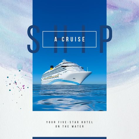 Cruise Advertising, Ad Inspiration, Travel Creative, Ad Poster, Social Design, Travel Club, One Day Trip, Instagram Layout, Luxury Cruise