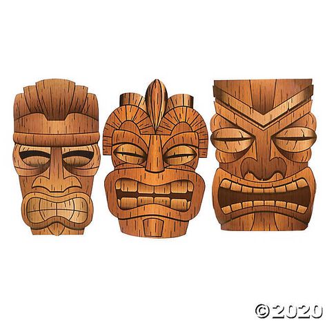 Tiki Masks, Tiki Faces, Luau Decorations, Tiki Head, Luau Party Supplies, Luau Party Decorations, Hawaiian Party Decorations, Hawaiian Luau Party, Luau Theme Party