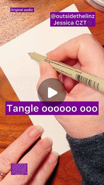 outsidethelinz on Instagram: "Tangle ooooooooo 🥰✍️ if for some reason you’re not seeing the whole video make sure you’re not watching the real go to my page and watch the full video . . Find more here👉https://linktr.ee/outsidethelinz . . . . . . . #fyp #outsidethelinz #foryoupage #zentangle #meditativeart #czt #tiktoklive #learnfromme #anxietyrelief #stressrelief #learnontiktok #breathe #gratitude #tangletime #artistsoftiktok @CAIN KERNER #ooo #tiktokgift #gift #galaxy" Full Page Zentangle, Whole Page Doodles, Tangle Art Step By Step, Doodle Videos, Zentangle Tutorial, Zen Tangle, Tangle Pattern, Tangle Doodle, Tangle Art