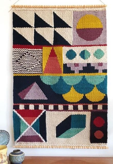 Geometric Tapestry Weaving, Geometric Weaving, Tapestry Loom Weaving, Tapestry Loom, Crochet Wall Art, Small Tapestry, Yarn Painting, Textiles Artwork, Macrame Tapestry