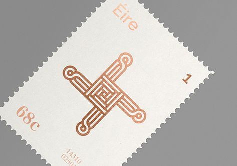 Postage Stamp Design, Irish Design, Stamp Printing, Composition Design, Graphic Design Layouts, Post Stamp, Design Stamps, Postal Stamps, Celtic Cross