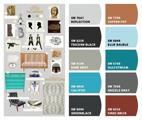 Star Wars - Nursery? Star Wars Color Palette, Geeky Bedroom, Nursery Palette, Star Wars Living Room, Star Wars Baby Nursery, Star Wars Themed Nursery, Star Wars Kids Room, Star Wars Boys Room, Star Wars Blanket