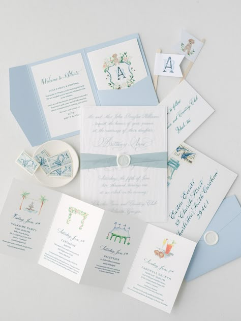 Blue And White Invitations, Easton Events, Coastal Wedding Invitations, Coastal Wedding Decor, French Blue And White, Kt Merry, Annapolis Wedding, Hamptons Wedding, Next Luxury