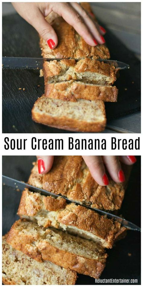 Suze Orman Haircut, Banana Bread Using Bread Flour, Bannan Bread Recipe Moist, Moist Banana Bread Recipe Sour Cream, Banana Bread Recipe Sour Cream, Rich Banana Bread Recipe, Bread Deserts, Extra Moist Banana Bread, Easiest Banana Bread Recipe