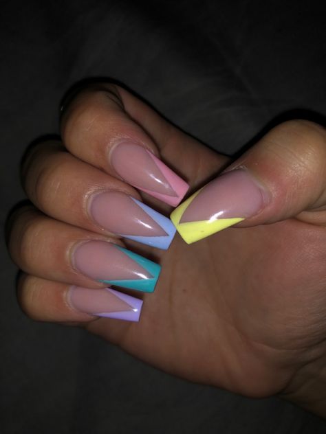 Easter Color Nails Acrylic, Easter Square Nails, Easter Nails By Skin Tone Range, Spring Pastel Nails Acrylic, Easter Nail Designs Acrylic, Easter Nails French Tip, Easter Nails Acrylic Pastel, Easter French Tip Nails, Easter Nail Ideas Acrylic