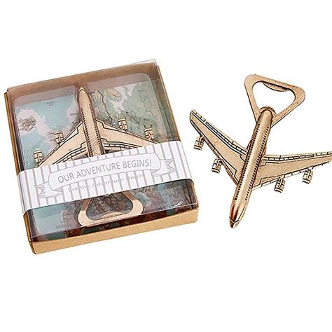 Youkwer 16 PCS Skeleton Airplane Bottle Opener with “OUR ADVENTURE BEGINS”Exquisite Packaging for Wedding Party Favors & Decorations (Dark Gold) Airplane Bottle Opener, Baby Shower Return Gifts, Bottle Opener Favors, Wedding Bottle Opener Favors, Wedding Bottle Opener, Travel Party Theme, Wedding Favors And Gifts, Travel Theme Wedding, Custom Ribbon