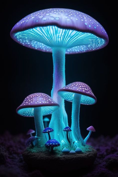 Underwater Mushrooms, Water Mushroom, Cosmic Mushroom, Cute Simple Tattoos, Glowing Mushrooms, Yellow Mushroom, Mushroom Wallpaper, Mushroom Pictures, Mushroom Lights