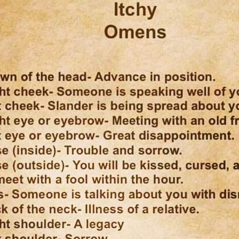 Ivalaine on Instagram: "#omen #omens #itch #head #cheeks #eyes #nose #neck #palms #spine #stomach #thighs #knees #eyebrows #lips #marriage #change #reconciliation #invitation" Nose Itching Meaning, Itchy Nose Spiritual Meaning, Nose Itching Spiritual Meaning, Right Palm Itching Meaning, Right Hand Itching Spiritual Meaning, Itchy Palms Meaning, Psychic Development Learning, Itchy Nose, Feminine Health