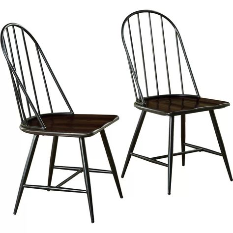 August Grove Poltimore Windsor Side Chair & Reviews | Wayfair Black Spindle Chairs, Dining Chairs Target, Spindle Chairs, Target Marketing, Spindle Chair, Windsor Dining Chairs, Farmhouse Dining Chairs, Chaise Metal, Saddle Seat