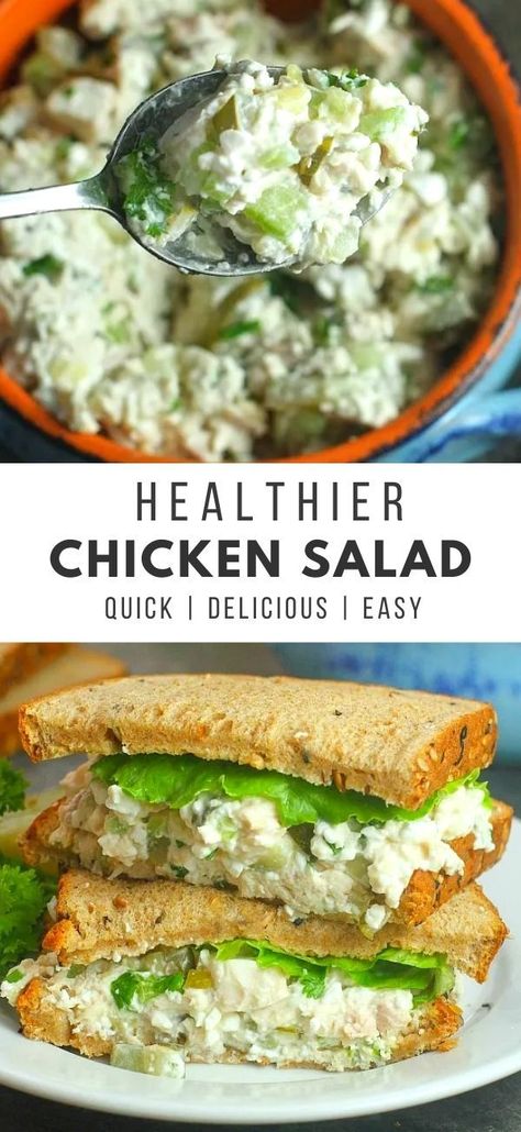 Chicken Salad Recipe Healthy, Cottage Cheese Chicken, Recipe Cottage Cheese, Recipe With Cottage Cheese, Chicken Cottage, Cottage Cheese Recipes Healthy, Cottage Cheese Salad, Healthy Chicken Salad Recipe, Quick Bites