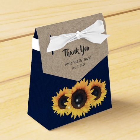 Navy Blue And Sunflower Wedding, Blue And Sunflower Wedding, Sunflower Wedding Favors, Burlap Sunflower, Country Wedding Favors, Blue Wedding Favors, Sunflower Themed Wedding, Diy Graduation Cap, Wedding Reception Ideas