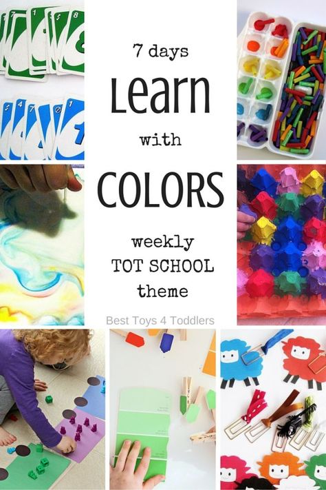 Best Toys 4 Toddlers - Weekly planner for tot school: 7 days of hands-on learning activities for toddlers Tot School Schedule, Tot School Themes, Colors Activities, Preschool Colors, School Theme, Best Toys, Tot School, Preschool At Home, Teaching Preschool