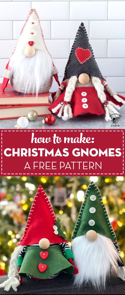 Christmas Sock Gnomes, Sock Gnomes, Fall Sewing Projects, Diy Gnome, Winter Wreath Diy, Charm Pack Quilts, Polka Dot Chair, Easy Christmas Ornaments, Gnome Pattern