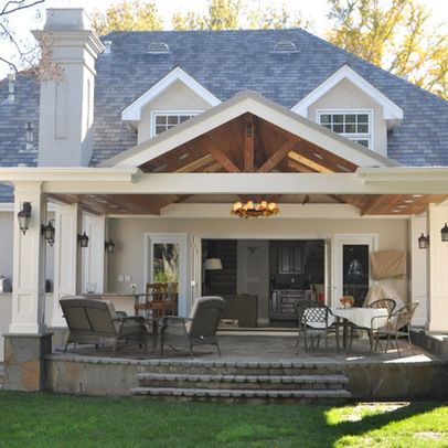 Small Covered Patio, Covered Patio Design, Outdoor Covered Patio, Casa Exterior, Outside Living, Furniture Patio, Traditional Furniture, Backyard Patio Designs, Back Patio