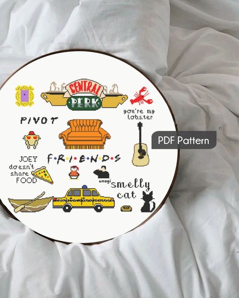 Friends cross stitch pattern, digital download, easy counten PDF, tv show friends, modern cross stitch, comic series Xstitch, Matthew perry Friends Cross Stitch Pattern, Friends Cross Stitch, Tv Show Friends, Matthew Perry, Mini Cross Stitch, Friends Tv Show, Modern Cross, Friends Tv, Stitching Art