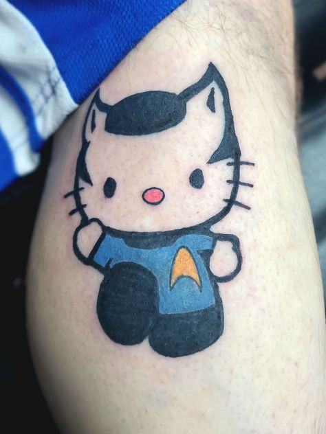 #hellokitty #spock #spockkitty #ussenterprise #startrek #color #colortattoo #tattoo #studio13tattoomg Spock Tattoo, Star Trek Tattoo, Tattoo Star, Uss Enterprise, Star Tattoos, Spock, Color Tattoo, Star Trek, Pop Culture