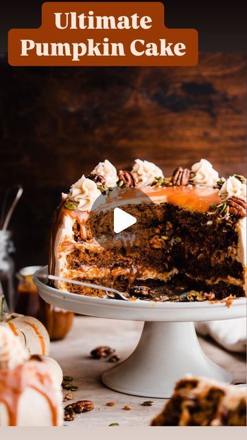 Stephanie Simmons, Brown Butter Cream Cheese Frosting, Brown Butter Cream Cheese, Butter Cream Cheese Frosting, Salted Caramel Sauce, Pumpkin Caramel, Spiced Pumpkin, Cinnamon Cream Cheese Frosting, Candied Pecans