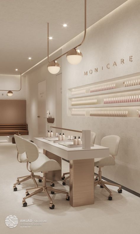 Commercial – Amjad Salloum Nail Salon Interior Design, Beauty Salon Interior Design, Nail Salon Interior, Esthetician Room Decor, Spa Room Decor, Spa Interior Design, Hair Salon Interior, Salon Suites Decor, Nail Salon Decor