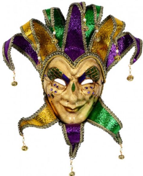 History of Mardi Gras: Why is it called Fat Tuesday? https://billpetro.com/history-of-mardi-gras Jester Mask, Mardi Gras Masks, Venice Mask, Venetian Carnival Masks, Mask Images, Clown Mask, Mardi Gras Costumes, Carnival Of Venice, Mardi Gras Carnival