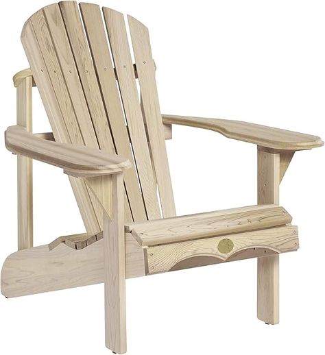 The Bear Chair Company Classic Muskoka Adirondack Chair Proudly constructed in Canada; Made from Eastern White Pine Chairs are natural and can be stained or painted to your desire; If left natural will weather to gray or silver color Assembly required; Kit contains all sanded and pre-drilled pieces as well as any assembly instructions Measures 36 inches high by 36 inches wide by 33 inches deep Adirondak Chairs, Pine Chairs, Chair Classic, Muskoka Chair, Bear Chair, Eastern White Pine, Plastic Chairs, Sewing Furniture, Environmental Concerns