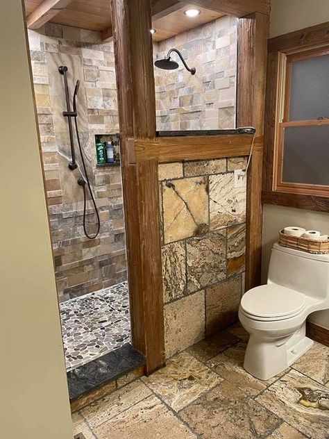 Bathroom Makeover Ideas, Rustic Bathroom Shower, Rustic Bathroom Remodel, Barn Bathroom, Rustic Bathroom Vanities, Bathroom Transformation, Cabin Bathrooms, Rustic Bathroom Designs, Bathroom Farmhouse Style