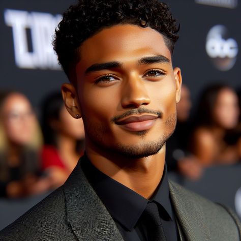 Blasian Model Male, Black Guy Artbreeder, Men With Colored Eyes, Black Men Reference, Ethnically Ambiguous Women, Men With Hazel Eyes, Black Male Model Face, Male Artbreeder, Black Male Model Aesthetic