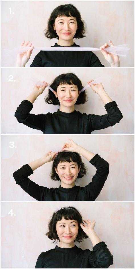 Three Short Hair Tutorials (Including Fleabag Curls!) | A Cup of Jo Curl Hair With Headband, Overnight Curls For Short Hair, Heatless Curls Overnight Short Hair, Hair Tutorials For Short Hair, Tutorials For Short Hair, Low Maintenance Short Hair, Short Hair Headband, Heatless Curls Short Hair, Shoet Hair