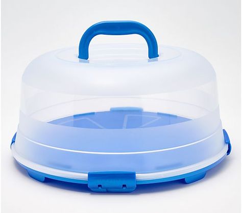 LocknLock Round Cake Carrier w/ Handle Lid - QVC.com Office Potluck, Fitness Jewelry, Cake Carrier, Yard Care, Beauty Storage, Round Cake, Tree Shop, Food Storage Containers Organization, Makeup Mirrors