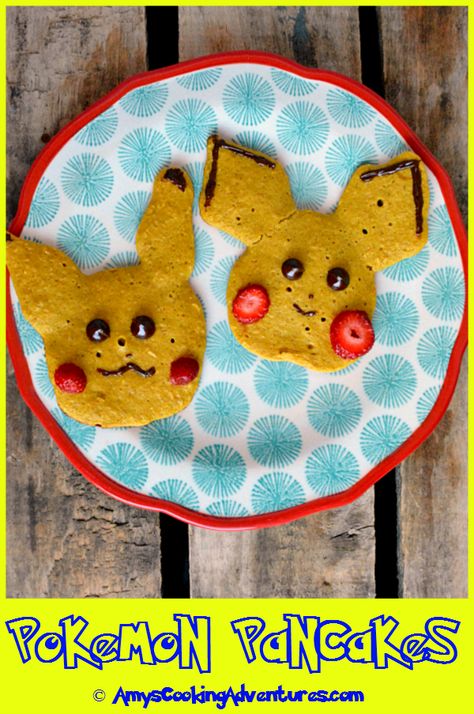 Pokemon Pancakes, Pikachu Pancake, Pokémon Christmas, Toddler Treats, Pokémon Birthday, Pokémon Party, Fun Breakfast, Banana Oat, Kids Lunches