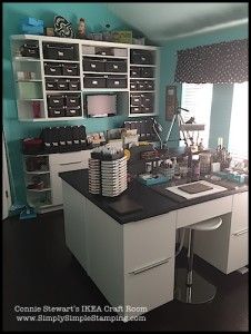 Connie Stewart's IKEA Craft Room - www.SimplySimpleStamping.com - see all the pictures on the August 17, 2015 blog post Ikea Craft Room, Ikea Crafts, Dream Craft Room, Craft Room Design, Scrapbook Room, Hobby Room, Craft Room Storage, Craft Room Office, My Sewing Room