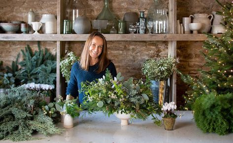 Renowned florist Philippa Craddock tells us all about the launch of her highly anticipated 2021 Christmas Design Masterclass. Philippa Craddock, Greenery Centerpiece, Wreath Base, Flower School, English Country Gardens, Flower Studio, Still Life Photographers, Floral Foam, Woodland Theme