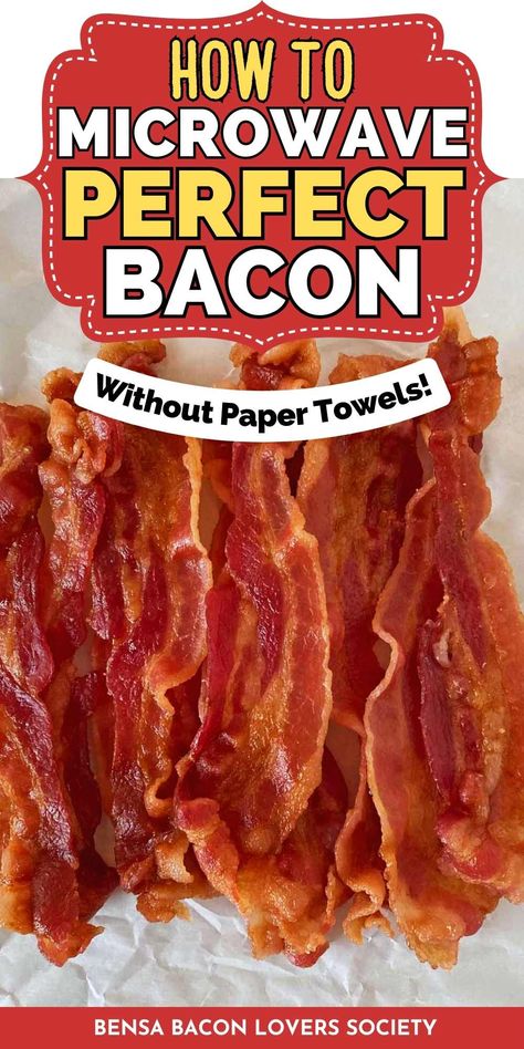 A dozen strips of golden brown microwave cooked bacon. Cook Bacon In Microwave, Best Way To Cook Bacon, Bacon Recipes For Dinner, Bacon Dinner, Lovers Society, Perfect Bacon, Microwave Bacon, Oven Baked Bacon, Bacon In The Oven