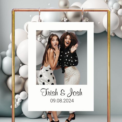 Polaroid Frame For Photo Booth, Polaroid Photo Backdrop, Giant Frame Photo Booth, Diy Selfie Frame Photo Booths, Photographer Pop Up Booth, Frame For Pictures Photo Booths, Frame Props For Pictures, First Step Baby Party Idea, Party Frames Diy Photo Booths