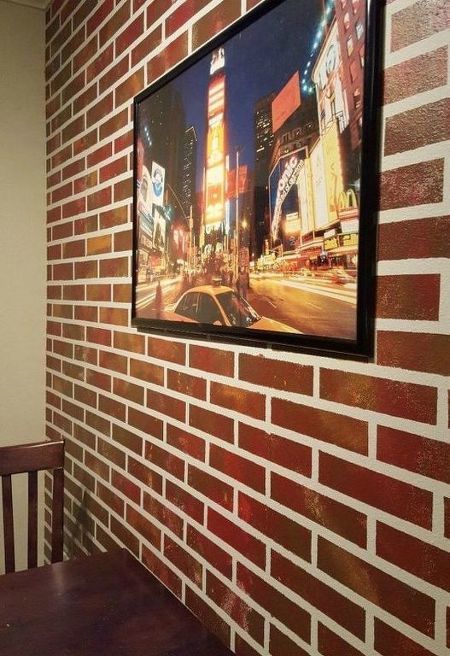 s 12 stunning ways to get that exposed brick look in your home, Paint them onto an accent wall Brick Veneer Panels, Diy Faux Brick Wall, Diy Canvas Frame, Fake Brick, Faux Brick Panels, Faux Panels, Brick Chimney, Faux Brick Walls, Brick Arch