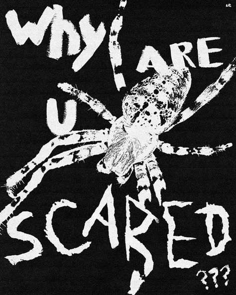 "Why Are You Scared" by LC SIZE: 8in x 10in (203.2mm x 254 mm) Printed on premium Fine Art Paper [200gsm] Enhanced Matte Art [Matte finish] Design entirely designed by me (Toby/LONELY CLOUD) and original to this brand. FREE UK DELIVERY Follow us on TikTok and Instagram to keep updated - @lonelyisthecloud Spider Poster, Beats Wallpaper, Alternative Aesthetic, Graphic Shirt Design, Are You Scared, Spooky Spiders, Tshirt Printing Design, Classic Cartoon Characters, Shirt Print Design