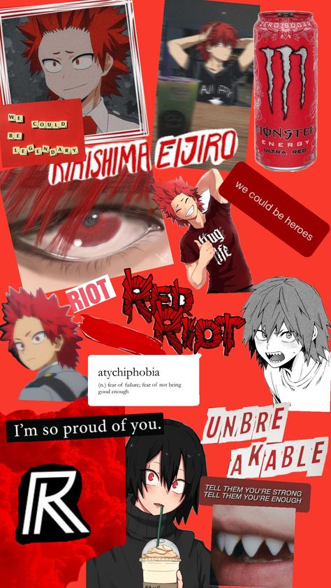 #bokunoheroacademia #myheroacademia #ejiroukirishima #red #redriot #mha #bnha Kirishima Quotes, Kirishima Wallpaper Aesthetic, Monster Energy, Proud Of You, Baku, Boku No Hero Academia, Hero Academia, My Hero Academia, Wallpapers