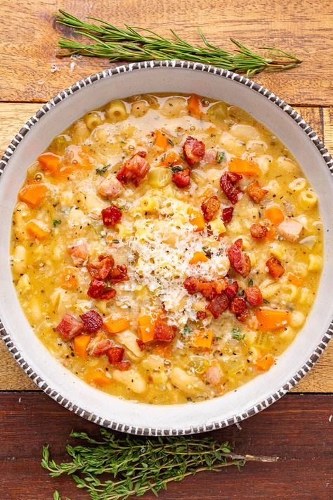 Soup Using Ditalini Pasta, Pasta E Fagioli Soup Authentic, White Pasta Fagioli, Pasta Fagioli Crockpot, Bean And Pasta Soup, Pasta Fagoli, Chorizo Soup, Pasta Fagioli Soup, Creamy Vegan Pasta