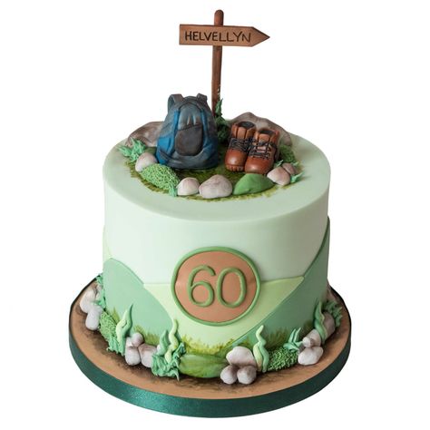 Celebration Cakes Oldham, Manchester - The Frostery Walking Cake, Game Cake Ideas, Hiking Cake, Birthday Cake For Mum, Camping Birthday Cake, Mountain Cake, Camping Cakes, Cakes Anniversary, Cake Design Inspiration