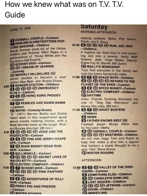 Tv Guide Listings, Harlem Globetrotters, Dream Of Jeannie, The Joe, Those Were The Days, Vintage Tv, Retro Tv, Tv Guide, Couple Cartoon