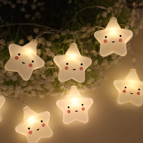 String Lights In The Bedroom, Cute Night Lights, Star String Lights, Light Party, Cool Gifts For Teens, Indoor String Lights, Garden Christmas, Cute Bedroom Decor, Fairy String Lights