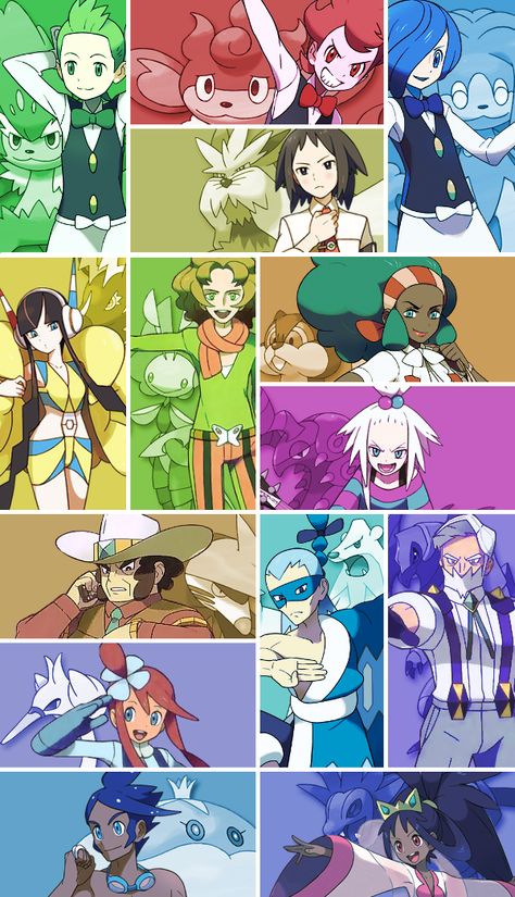 pokemon Unova Gym Leaders. Pokemon Black And White Gym Leaders, Pokemon Unova Art, Pokémon Gym Leaders, Gym Leaders Pokemon, Unova Gym Leaders, Elesa Pokemon, Pokemon Black And White, Pokemon Gym Leaders, Gijinka Pokemon