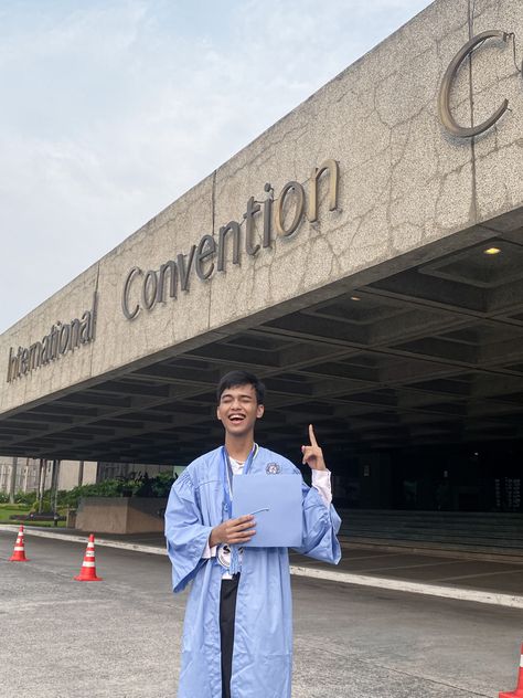 Philippine International Convention Center, Graduation Photo Ideas, Aesthetic Graduation Shots, Blue, Toga, Tassle, Salutatorian, With Highest Honor Graduation Philippines, With Highest Honor, Philippine International Convention Center, Graduation Shots, Graduation Photo Ideas, Photo Ideas Aesthetic, Graduation Photo, Graduation Photos, Graduation Day