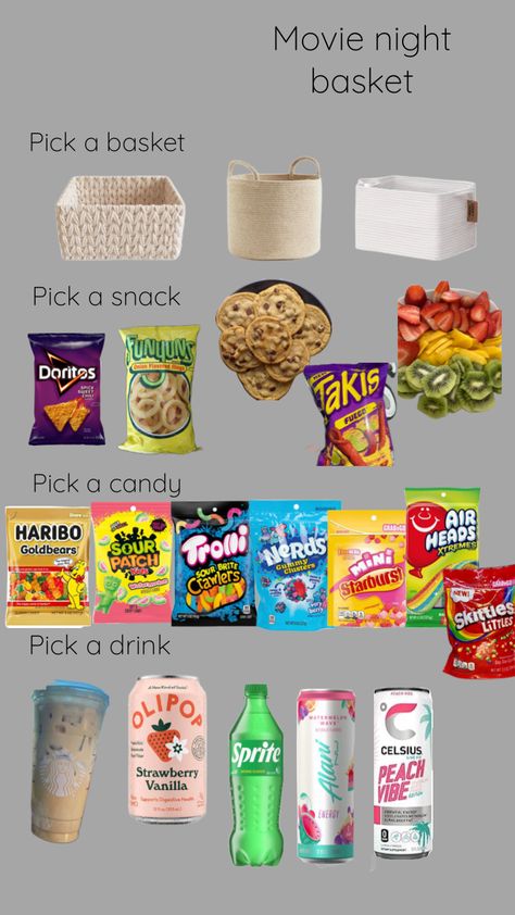 Movie Night Essentials, Movie Night Basket, Easy School Lunches, Diy Gift Baskets, Girly Gifts, Lunch Box Recipes, Digestive Health, Pick One, Movie Night